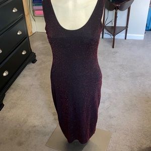 Red and black cocktail dress